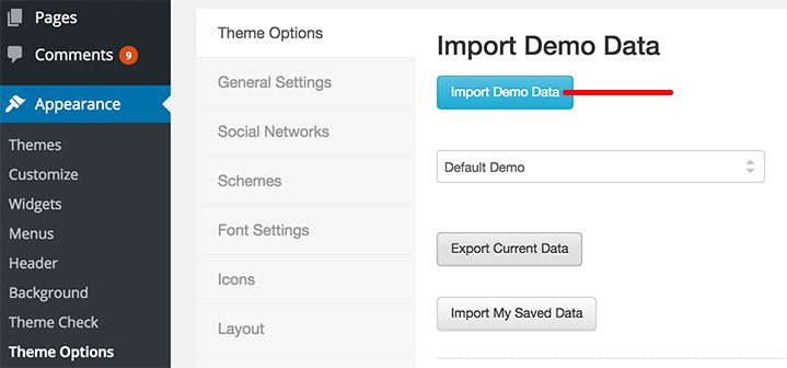 Import Demo Data