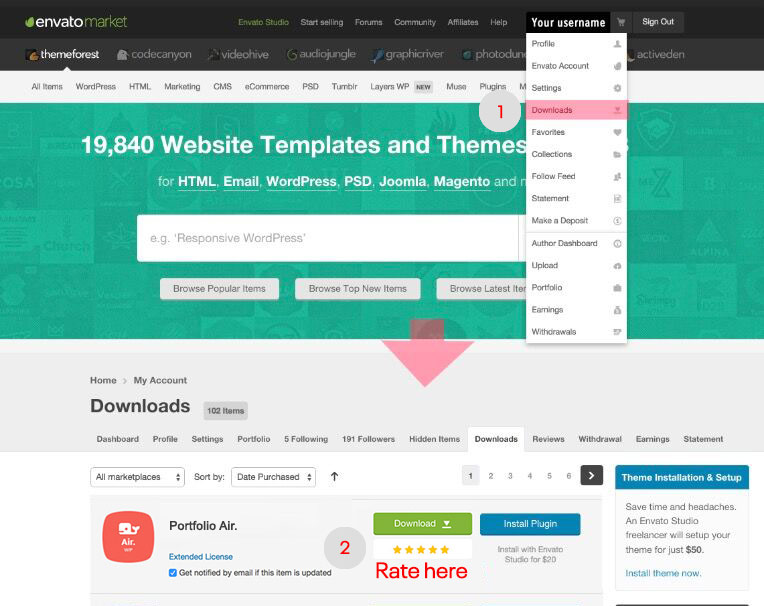 Rate Air WP theme