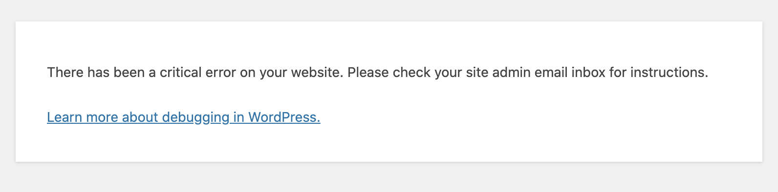 wordpress-critical-error